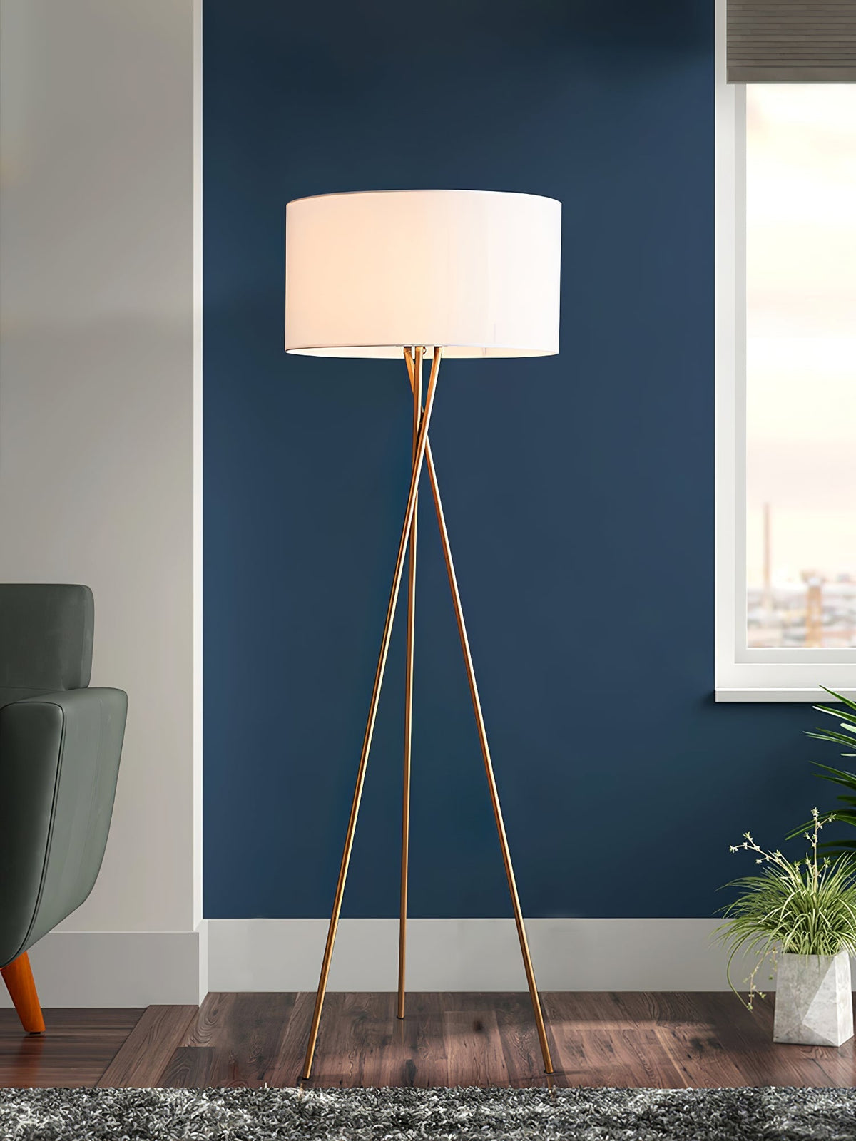 Zander minimalistyczna lampa stojąca z płótna