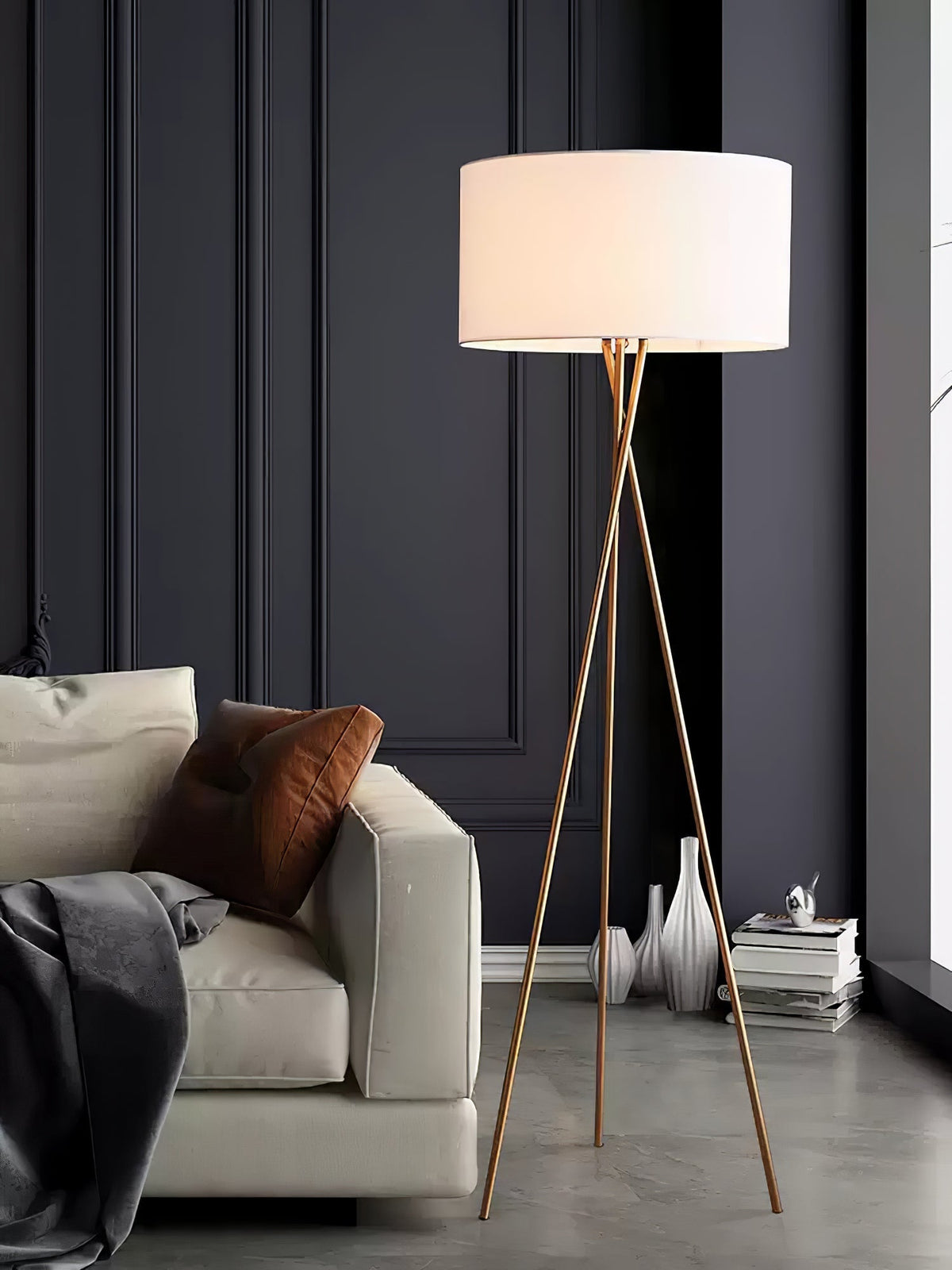 Zander minimalistyczna lampa stojąca z płótna