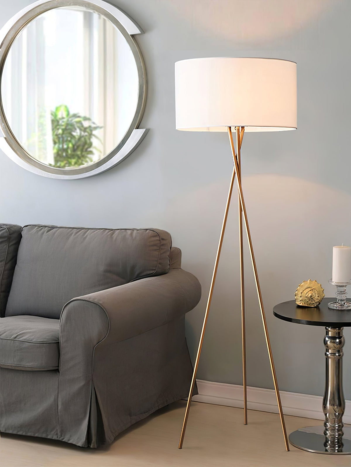 Zander minimalistyczna lampa stojąca z płótna