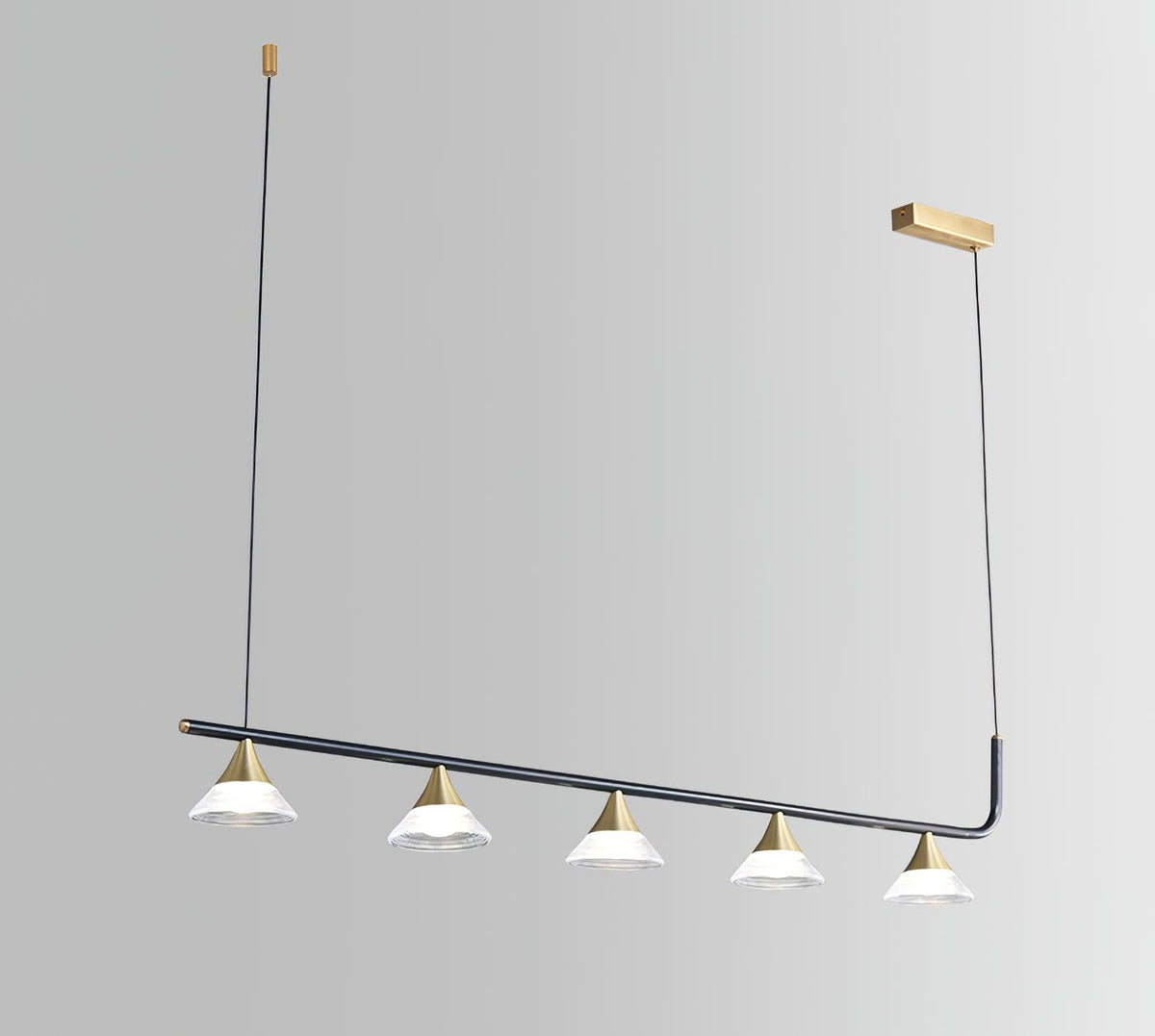 Auranielle nowoczesna lampa wisząca z miedzi w stylu mid-century
