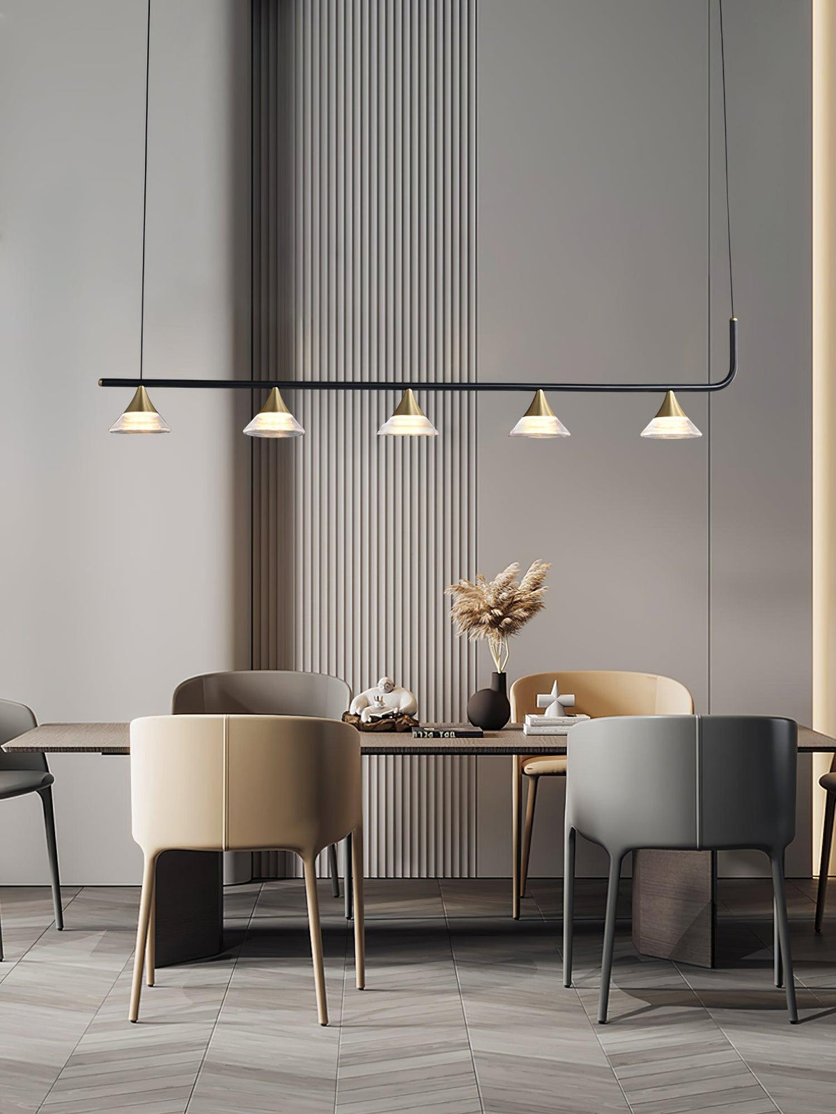 Auranielle nowoczesna lampa wisząca z miedzi w stylu mid-century
