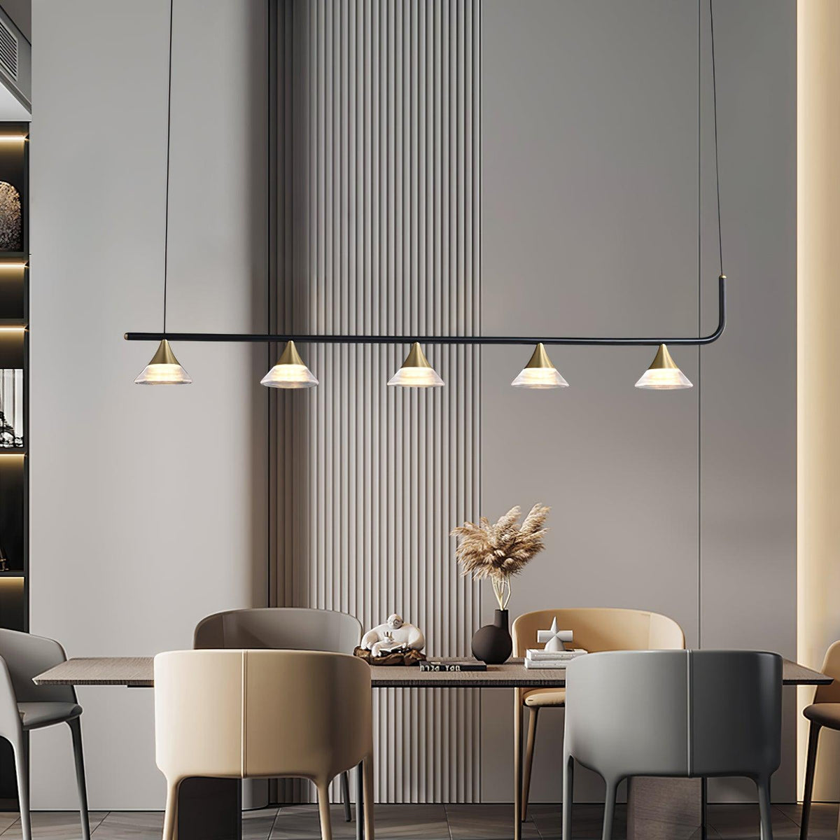 Auranielle nowoczesna lampa wisząca z miedzi w stylu mid-century