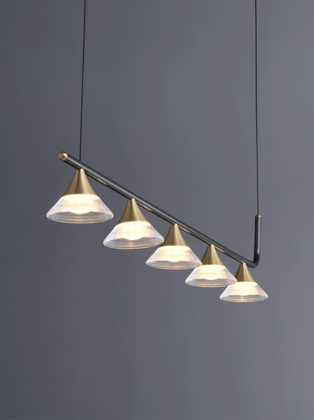 Auranielle nowoczesna lampa wisząca z miedzi w stylu mid-century