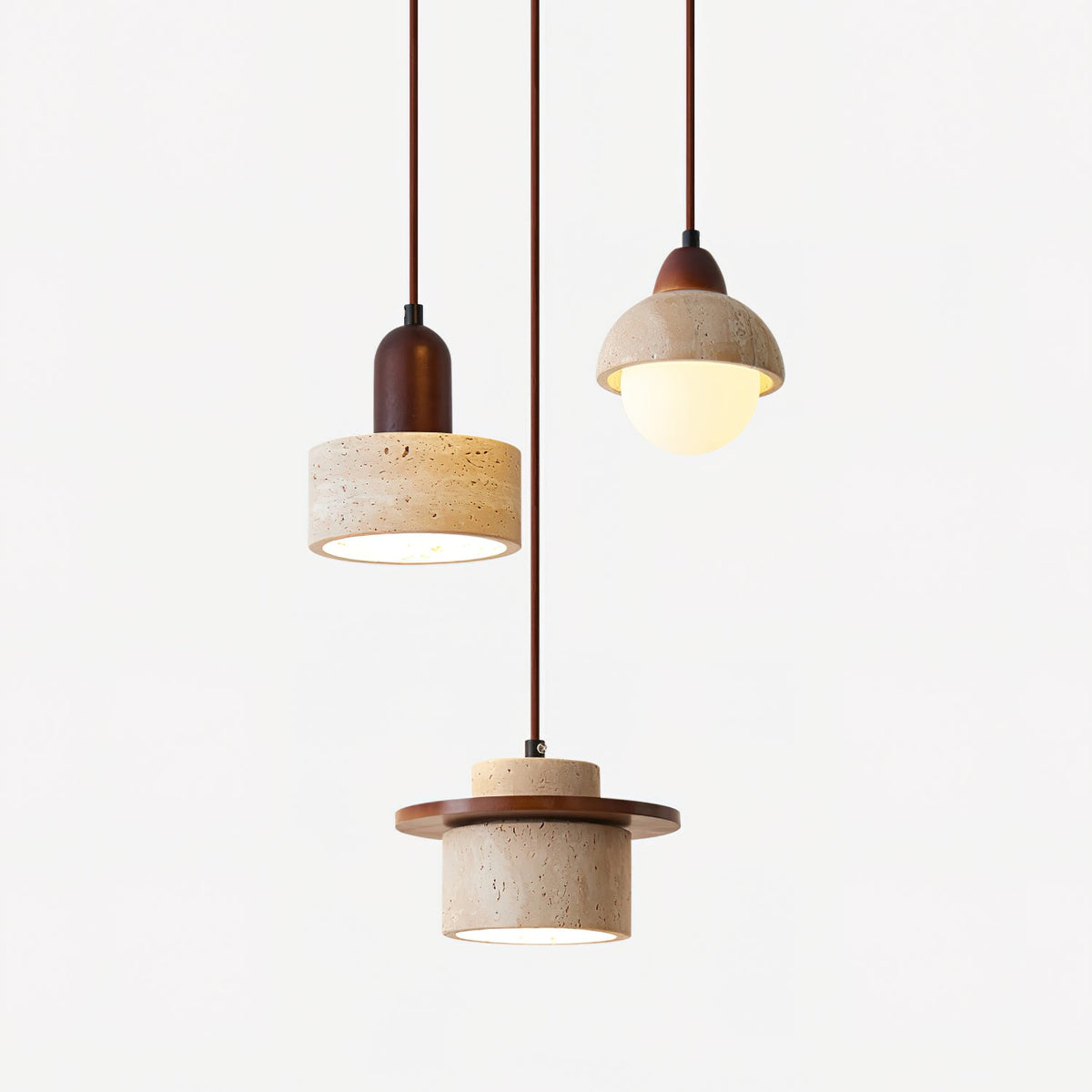 Eluno zestaw lamp wiszących Travertine