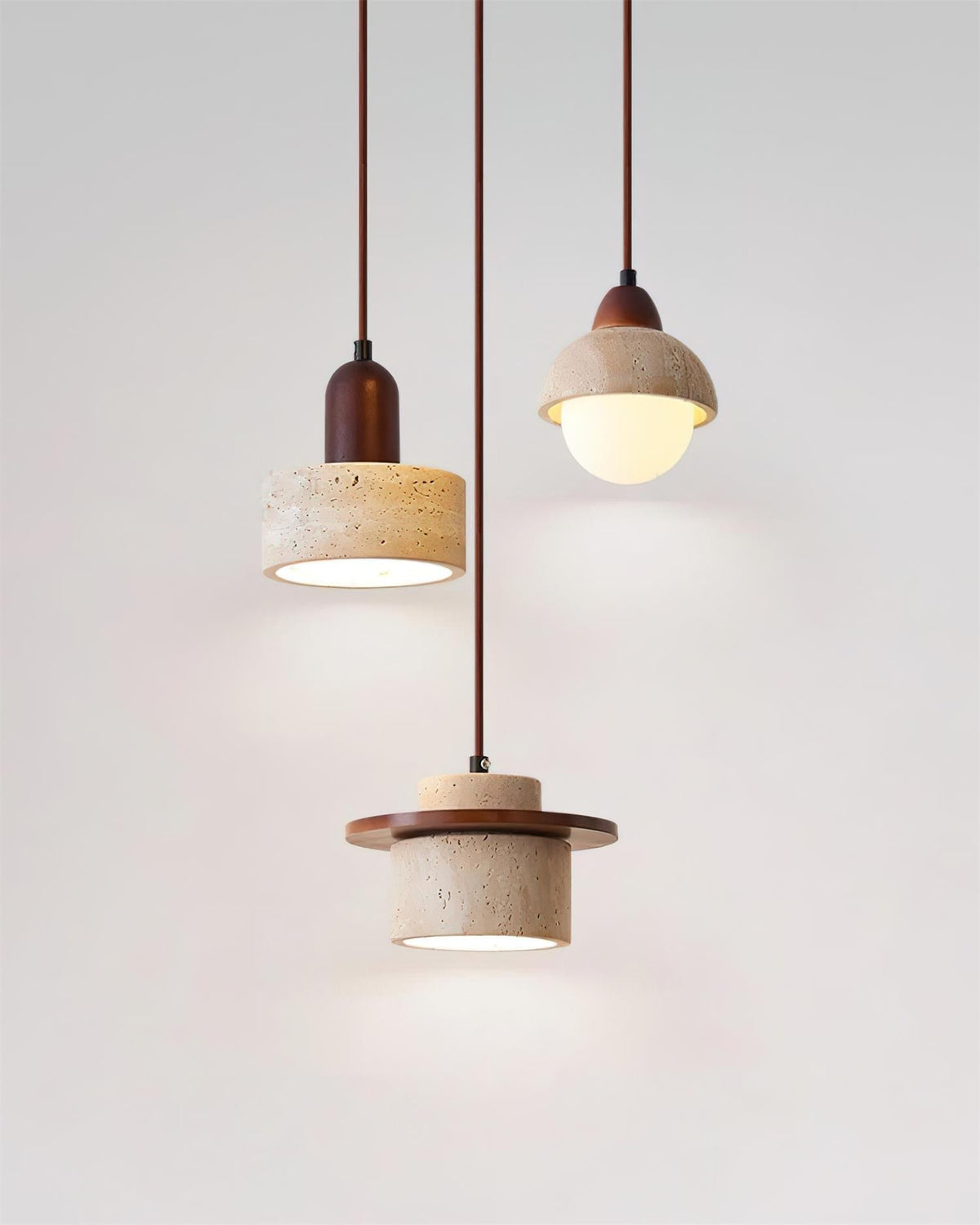 Eluno zestaw lamp wiszących Travertine