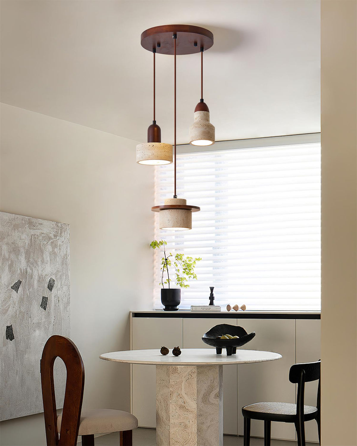 Eluno zestaw lamp wiszących Travertine