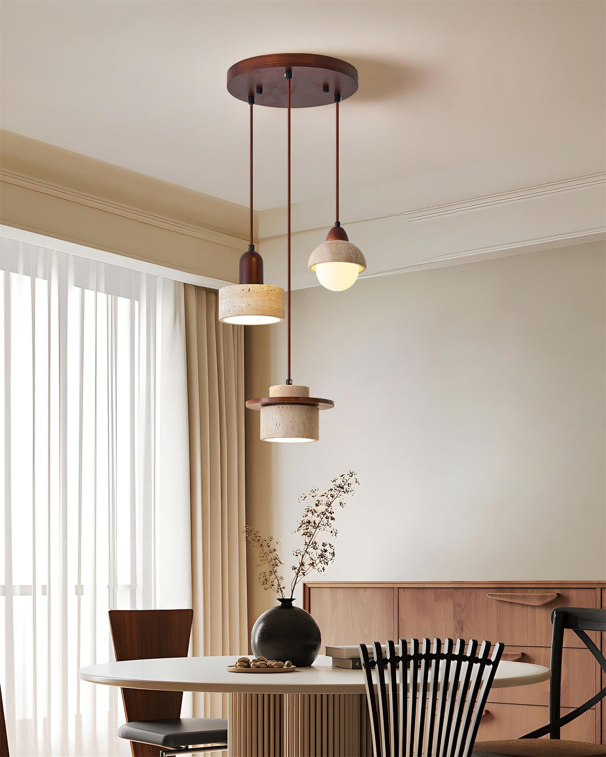 Eluno zestaw lamp wiszących Travertine