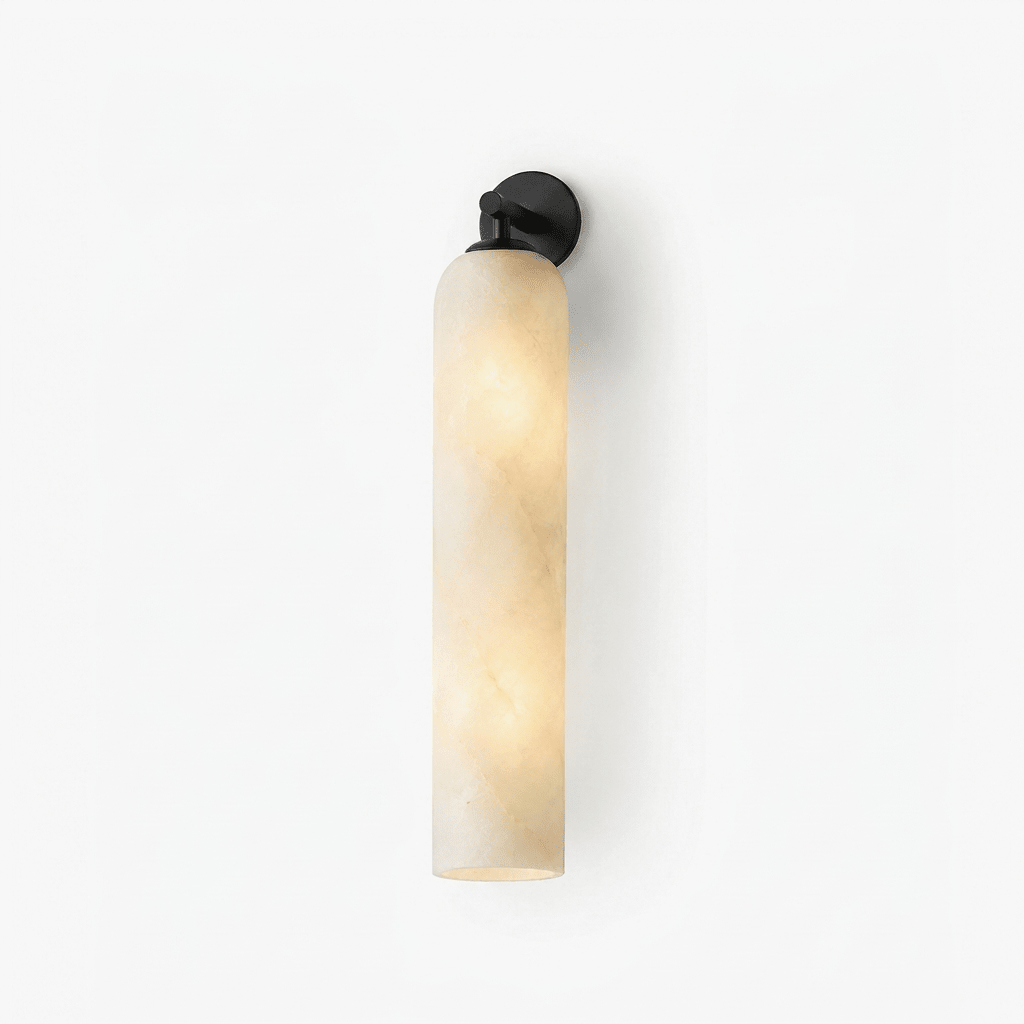 Kinkiet Alabaster w kształcie długiego cylindra