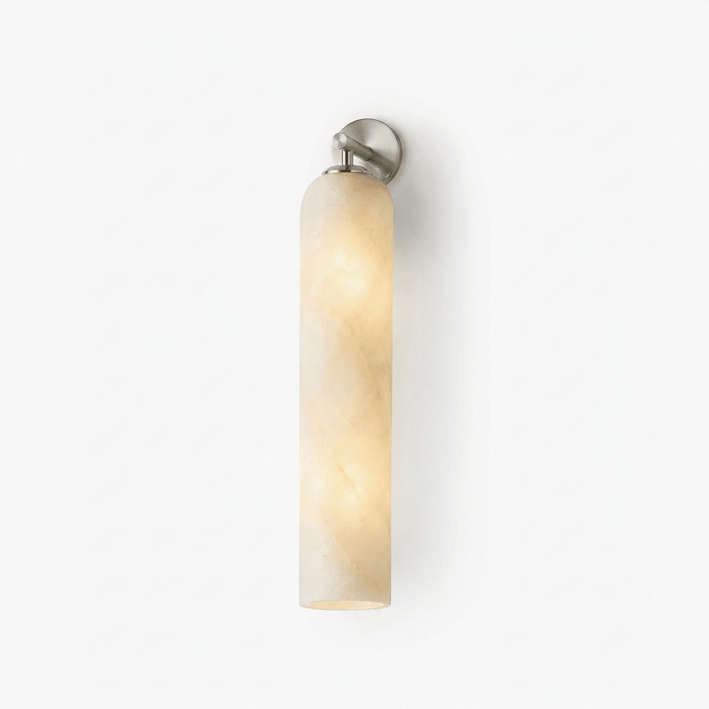 Kinkiet Alabaster w kształcie długiego cylindra