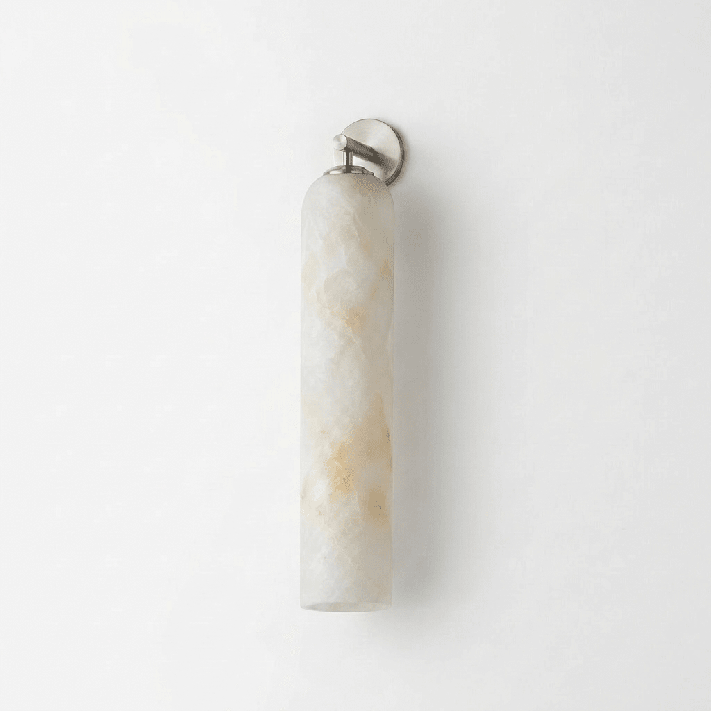 Kinkiet Alabaster w kształcie długiego cylindra