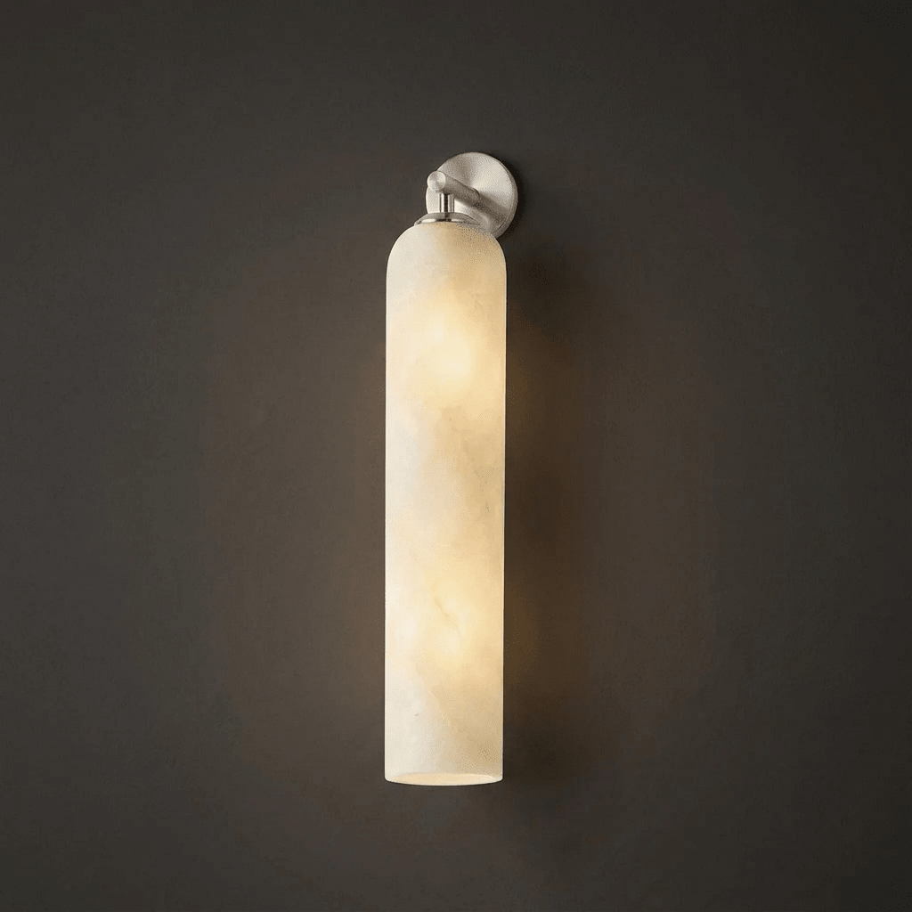 Kinkiet Alabaster w kształcie długiego cylindra