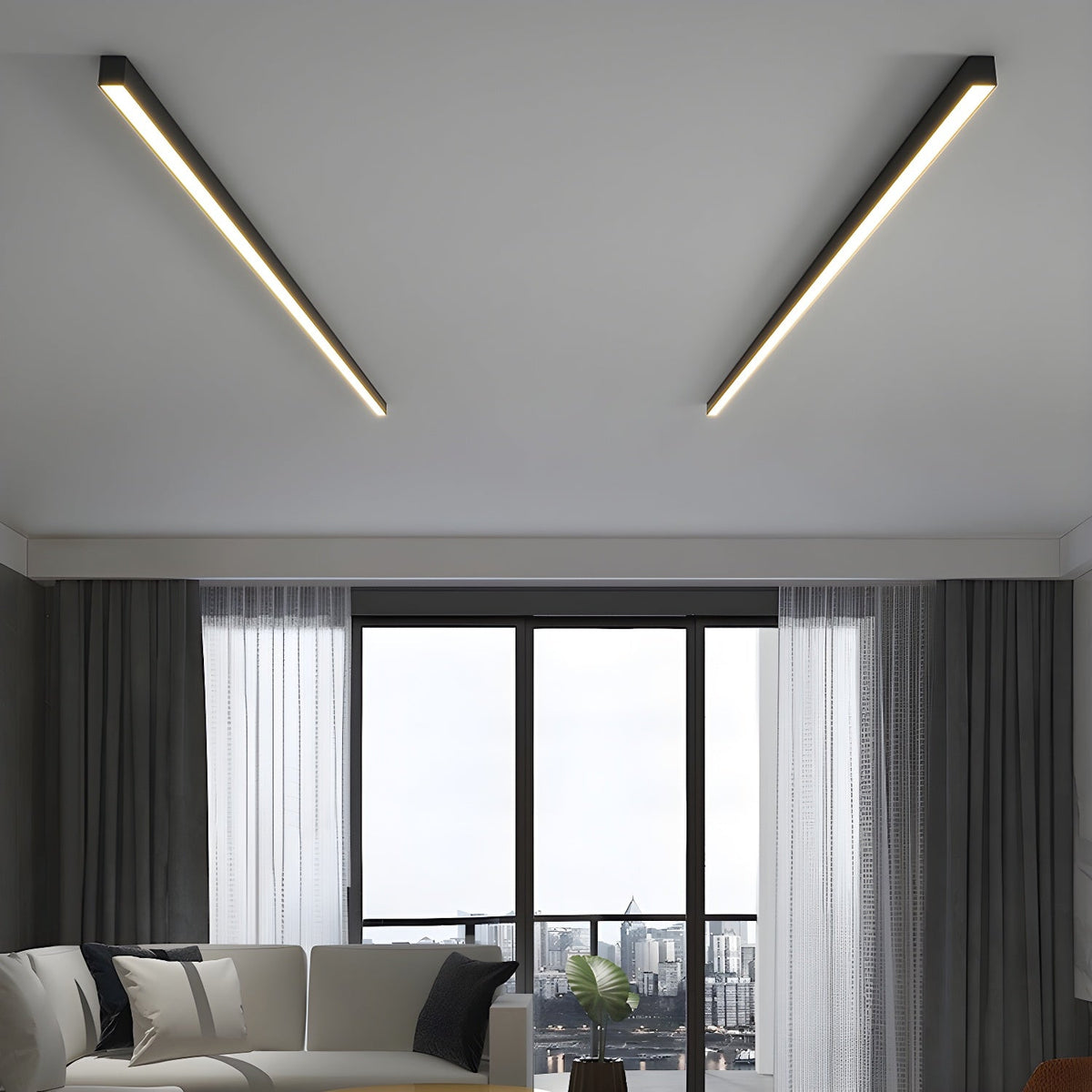 Somino lampa sufitowa liniowa ultra cienka minimalistyczna funkcjonalna