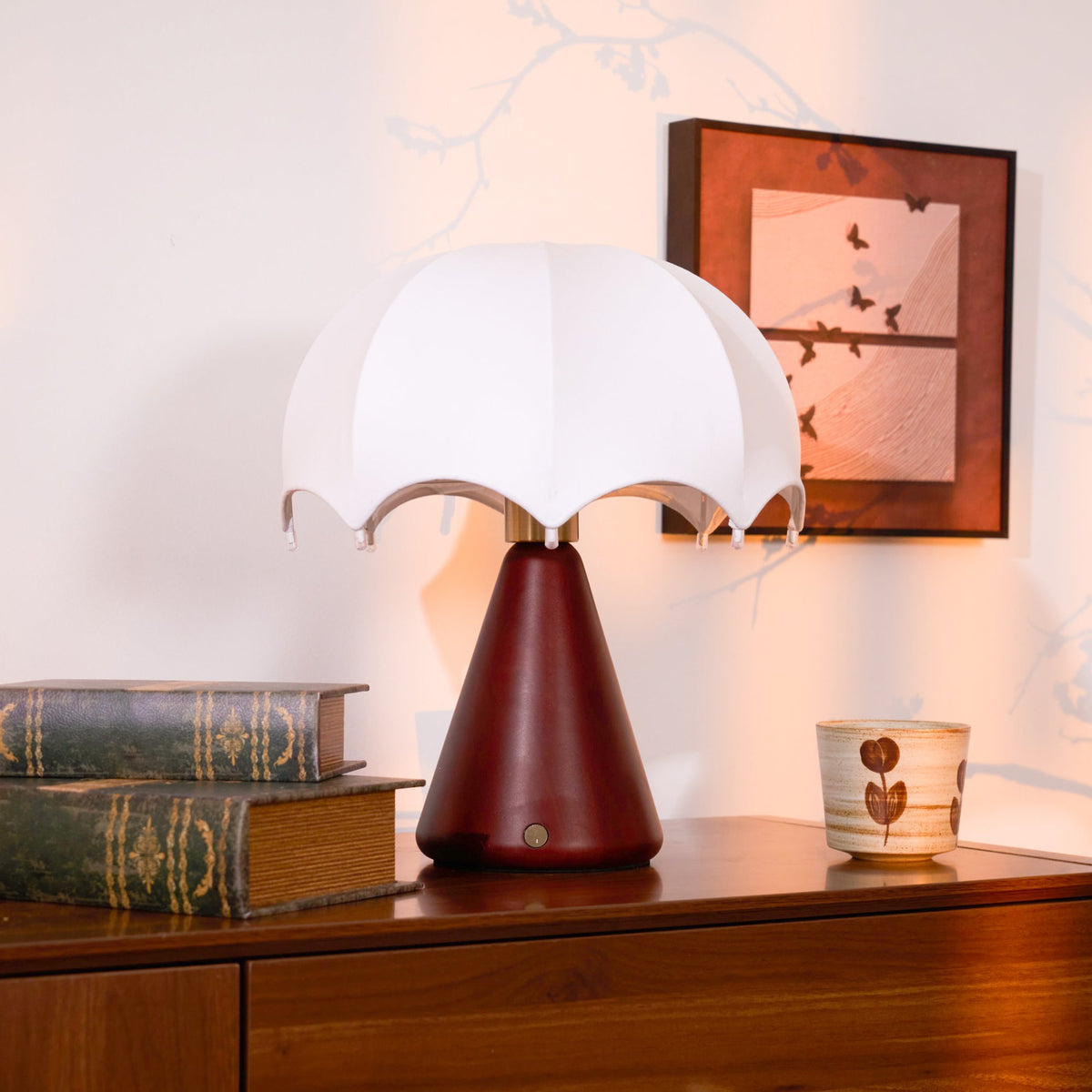 Lampa stołowa Parasol z drewna
