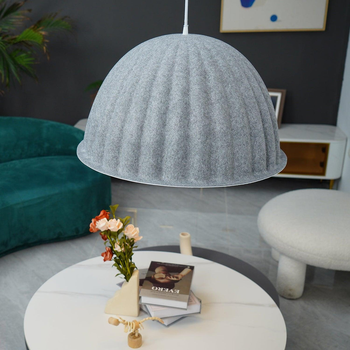 Dinora wisząca lampa wełniana w stylu klasycznym