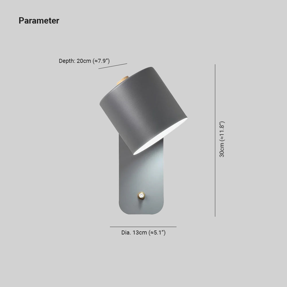 Quella regulowana lampa ścienna w kształcie cylindra