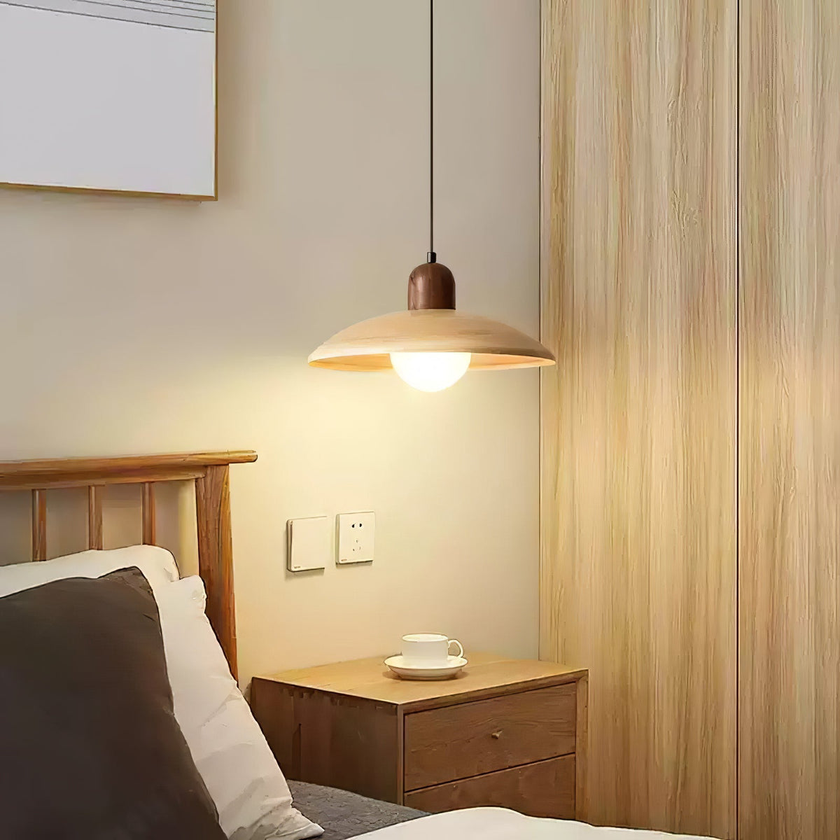 Sorinelia lampa wisząca w kolorze drewna PE Retro