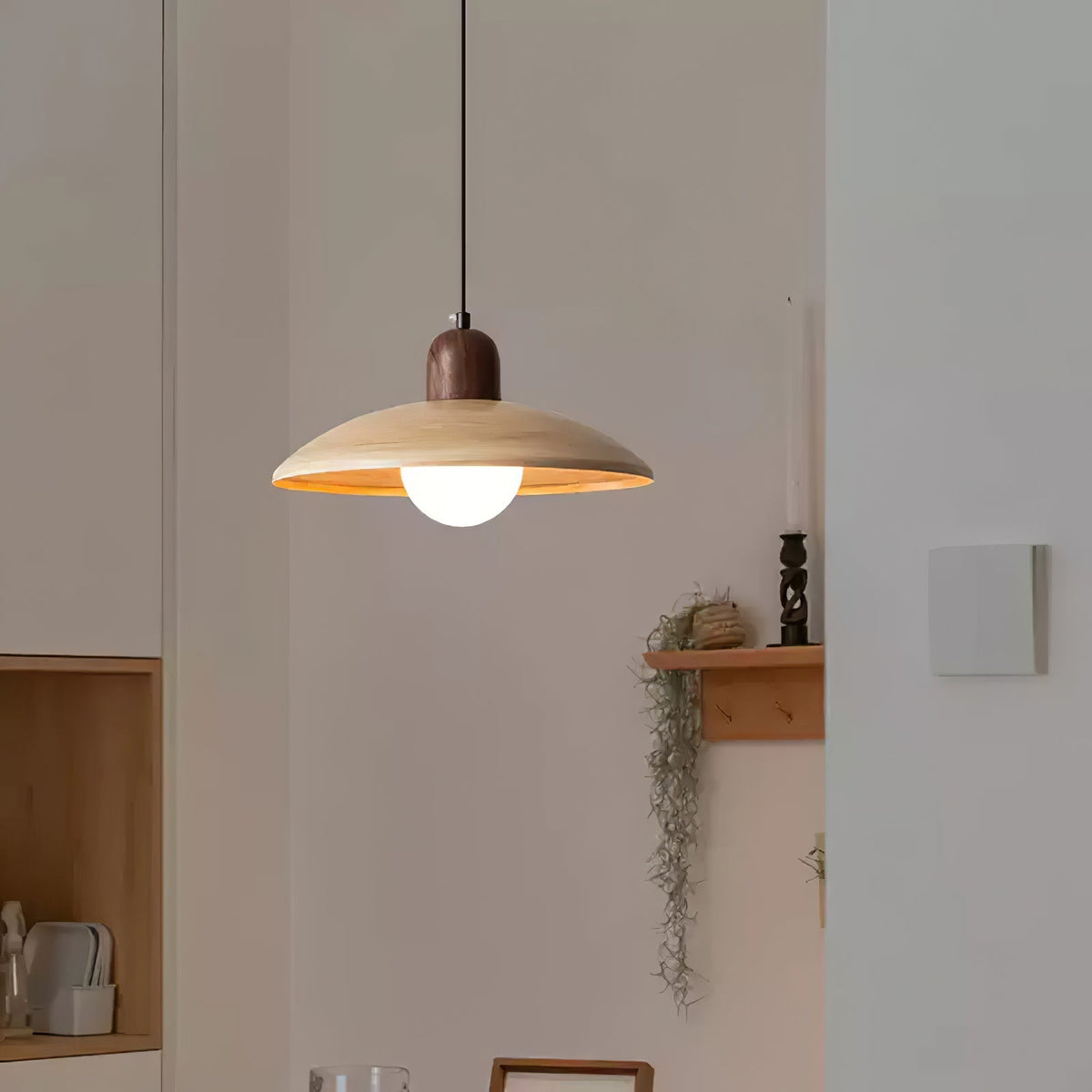 Sorinelia lampa wisząca w kolorze drewna PE Retro