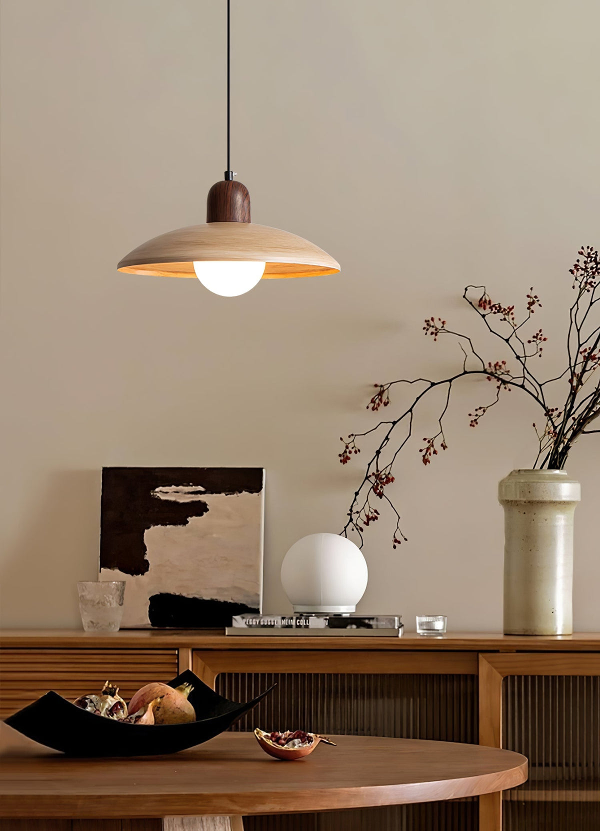 Sorinelia lampa wisząca w kolorze drewna PE Retro
