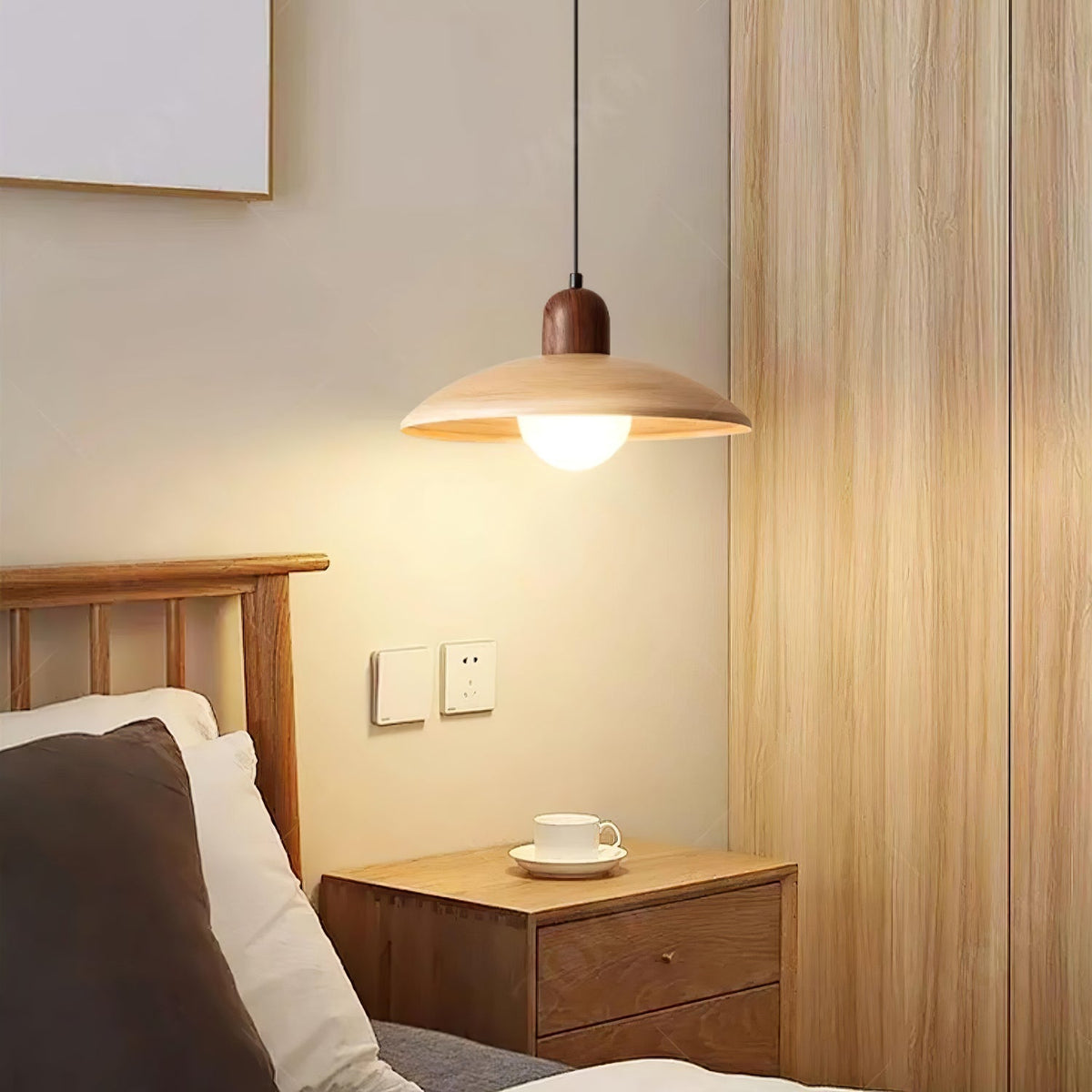 Sorinelia lampa wisząca w kolorze drewna PE Retro