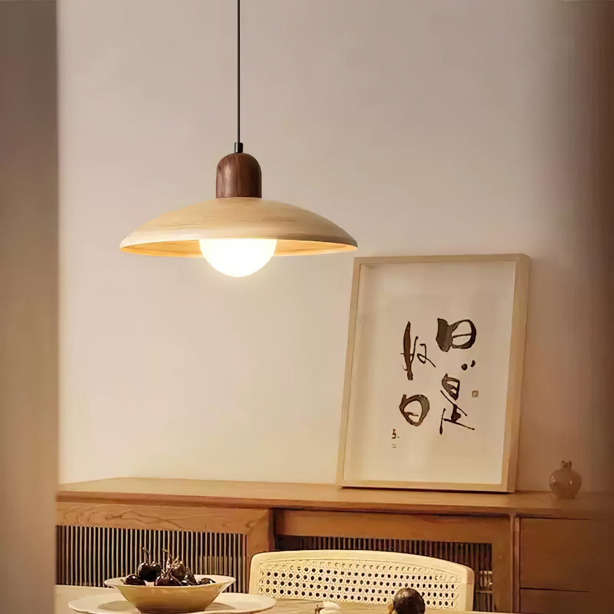 Sorinelia lampa wisząca w kolorze drewna PE Retro