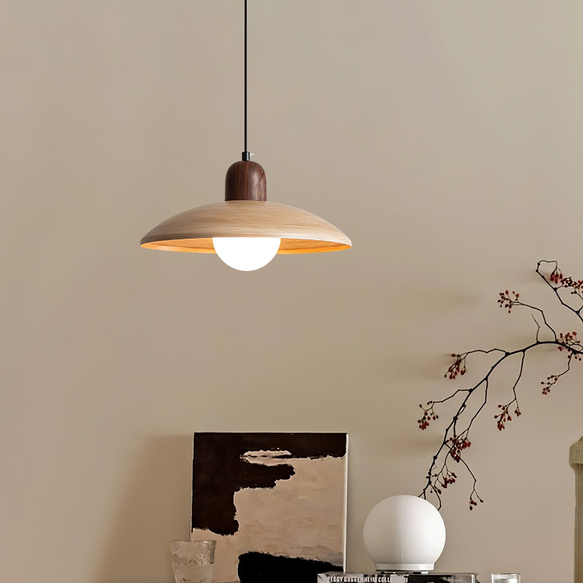 Sorinelia lampa wisząca w kolorze drewna PE Retro