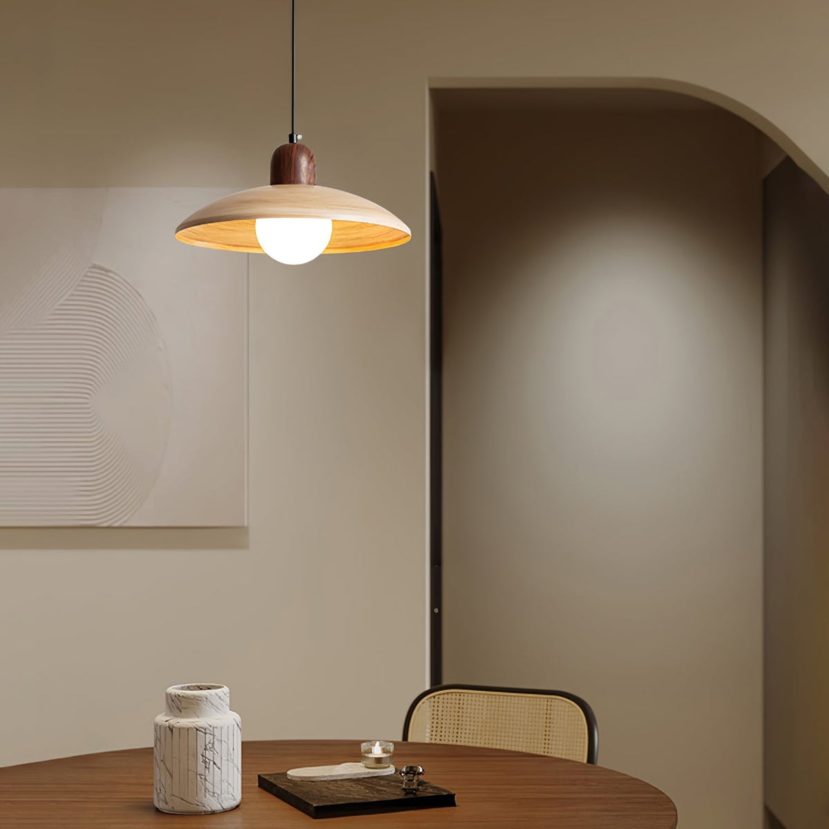 Sorinelia lampa wisząca w kolorze drewna PE Retro