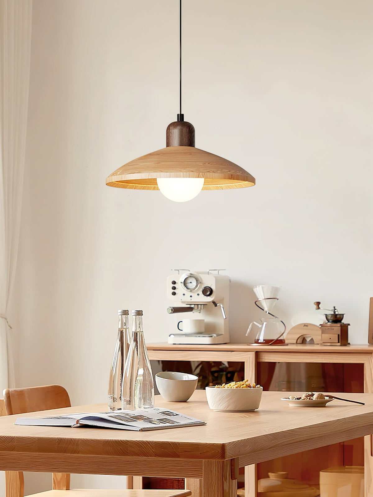 Sorinelia lampa wisząca w kolorze drewna PE Retro
