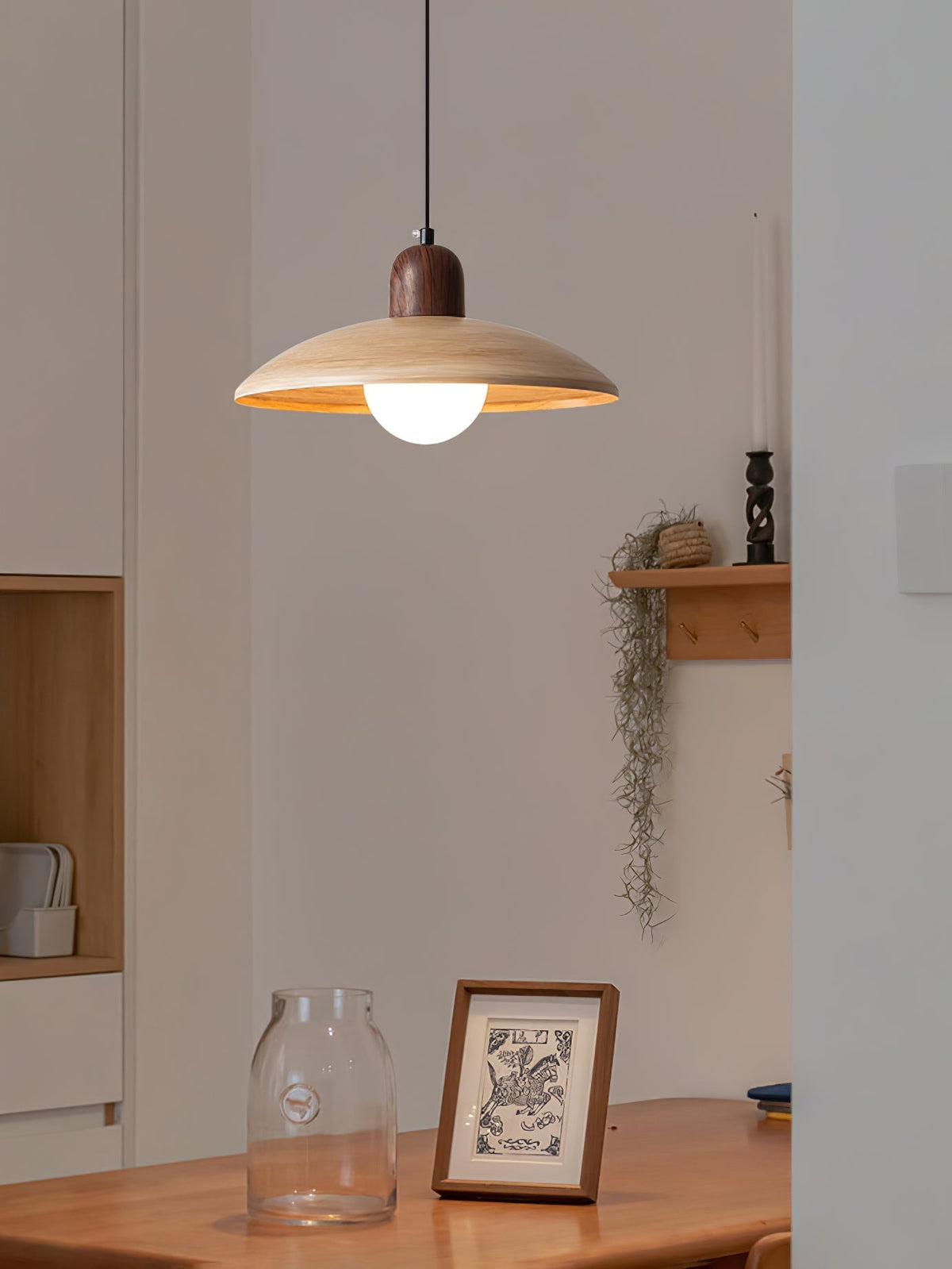 Sorinelia lampa wisząca w kolorze drewna PE Retro