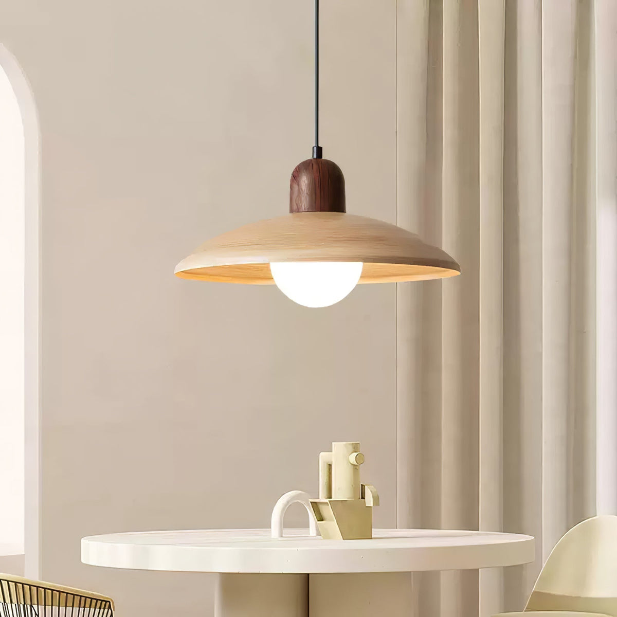 Sorinelia lampa wisząca w kolorze drewna PE Retro