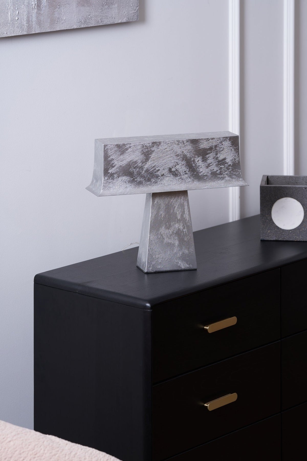 Lampa stołowa Slate minimalistyczna ze starożytnej stali nierdzewnej