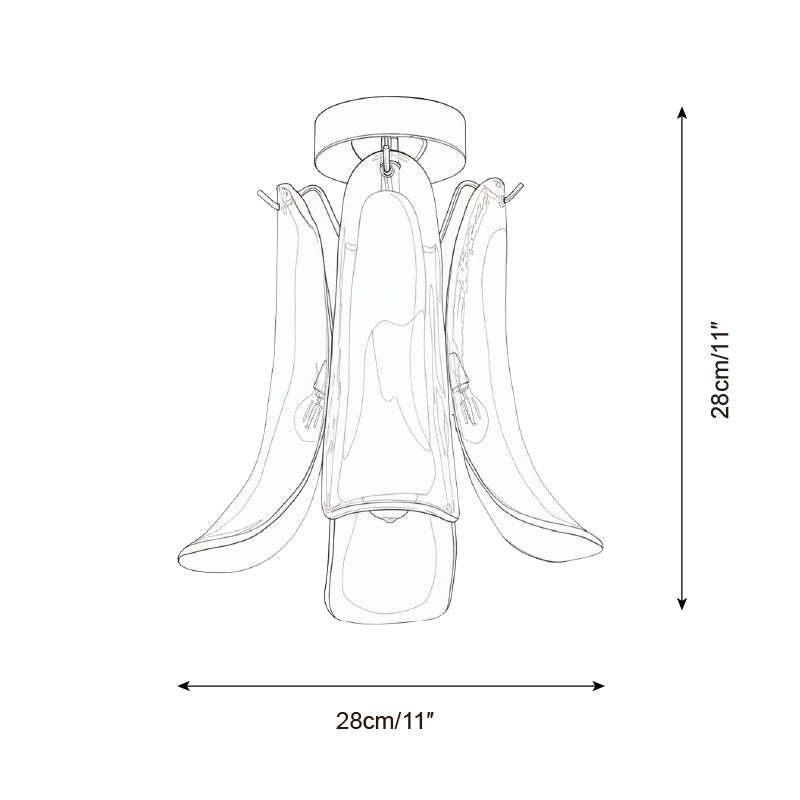 Lampa sufitowa Oreleeria ze szkła