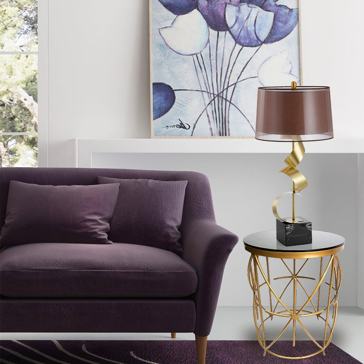 Seraph Luxe lampa stołowa z płótna