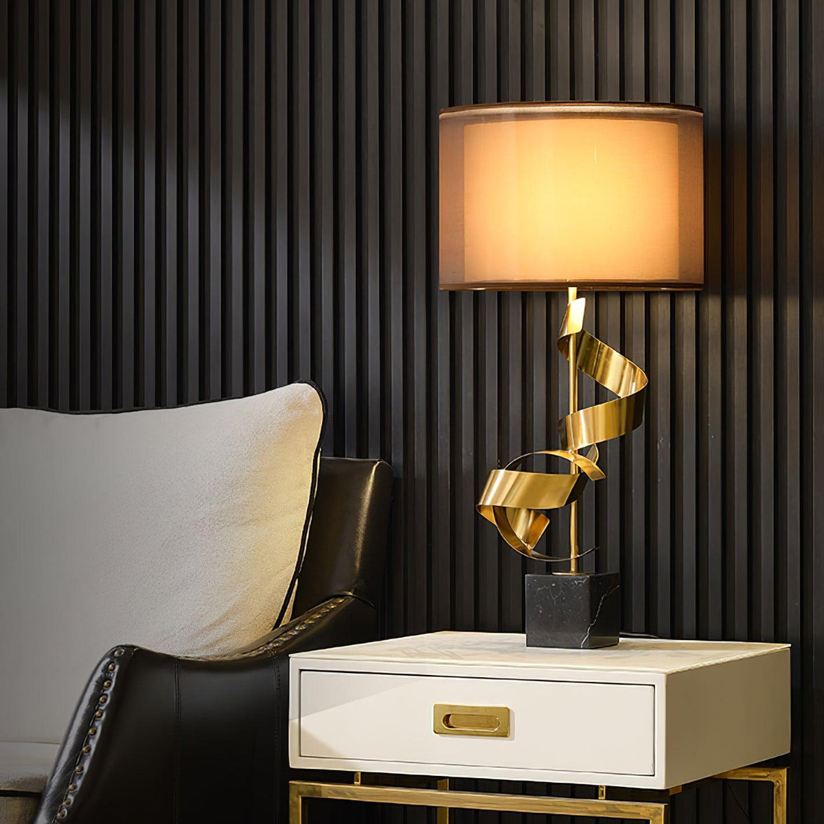 Seraph Luxe lampa stołowa z płótna