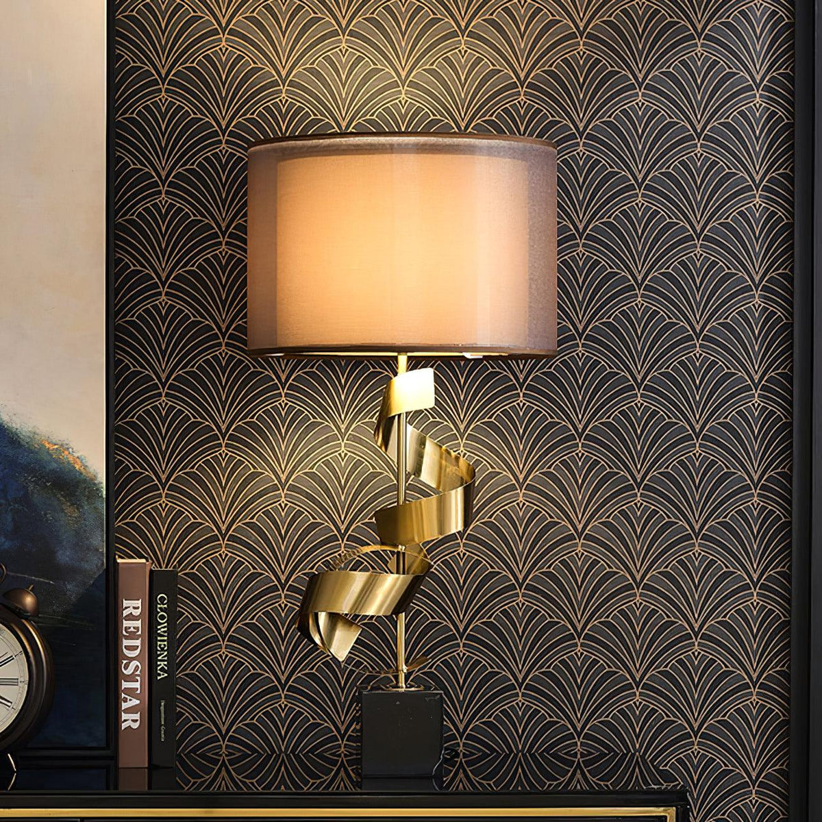 Seraph Luxe lampa stołowa z płótna