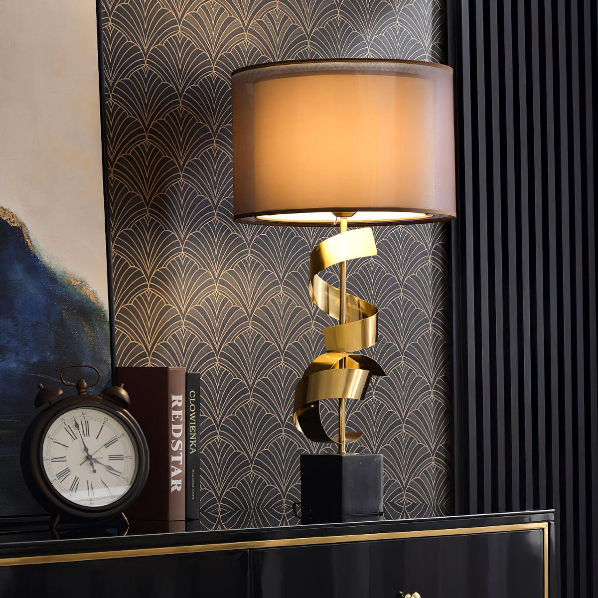Seraph Luxe lampa stołowa z płótna