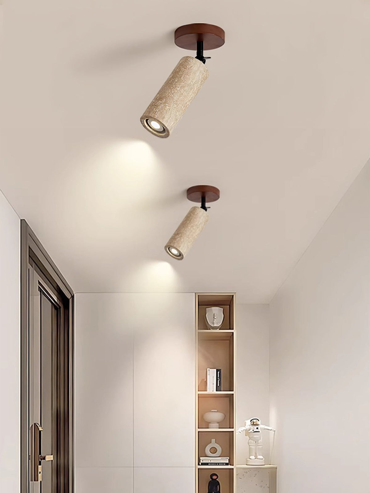 Cesilyra cylindryczna rura Travertine kinkiet