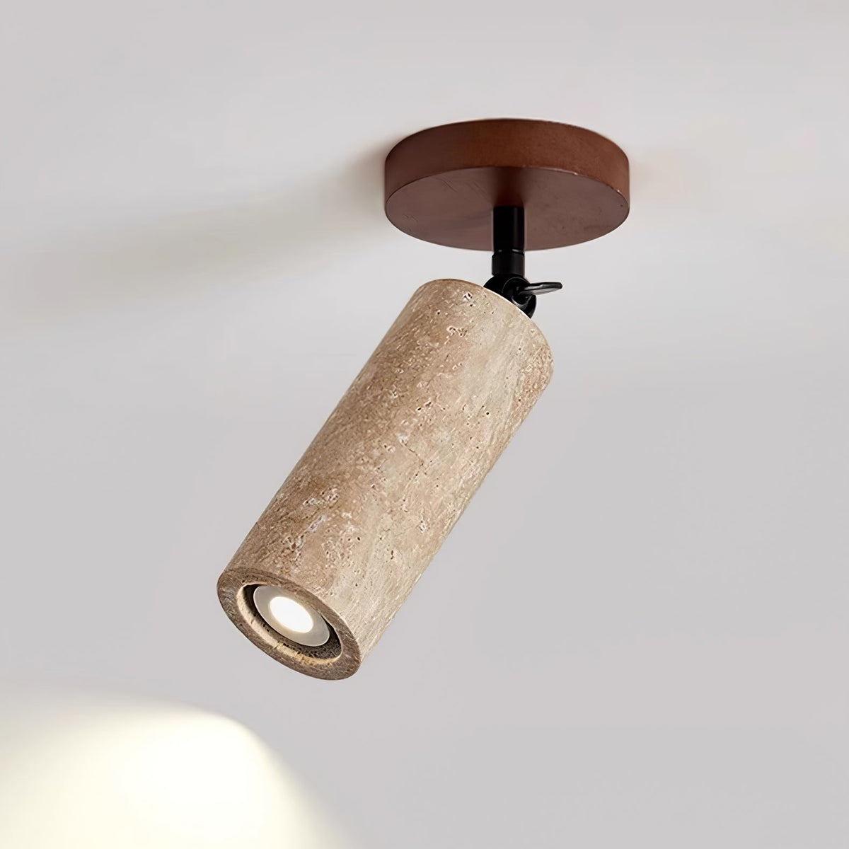 Cesilyra cylindryczna rura Travertine kinkiet