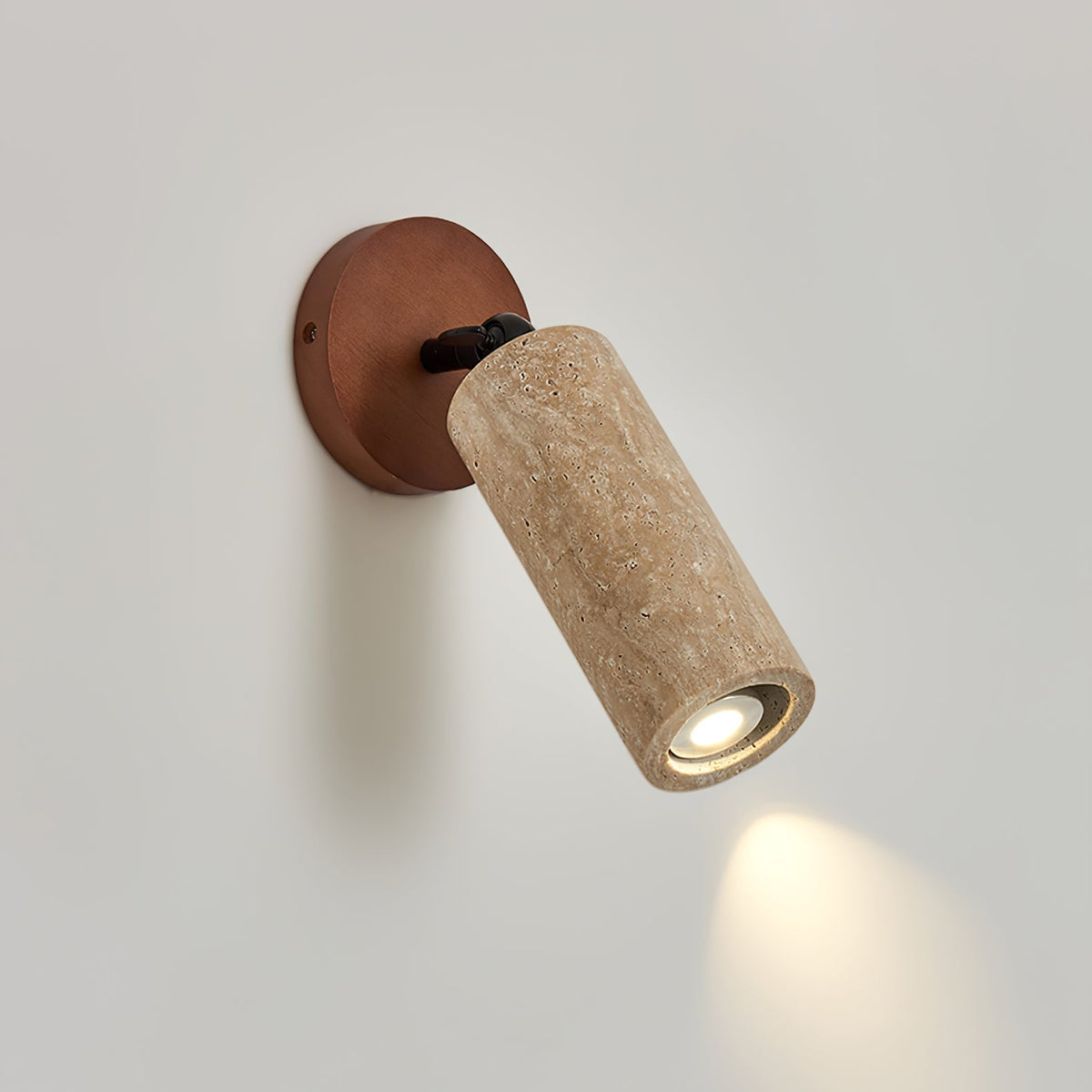 Cesilyra cylindryczna rura Travertine kinkiet