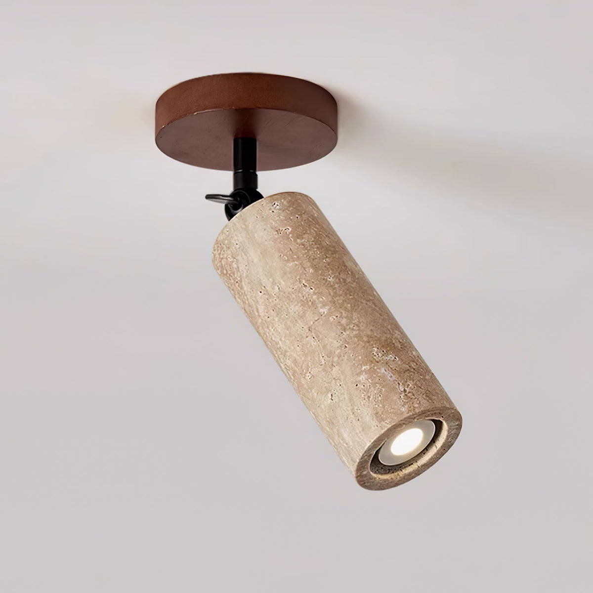 Cesilyra cylindryczna rura Travertine kinkiet