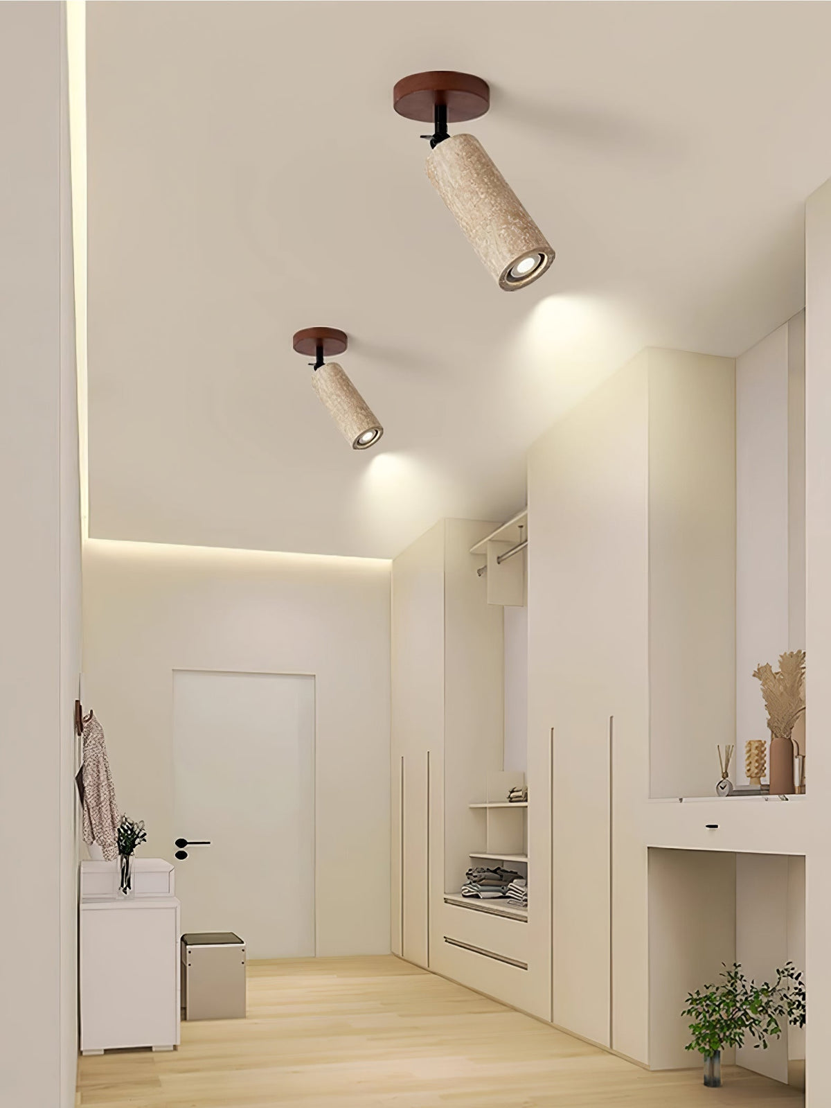 Cesilyra cylindryczna rura Travertine kinkiet