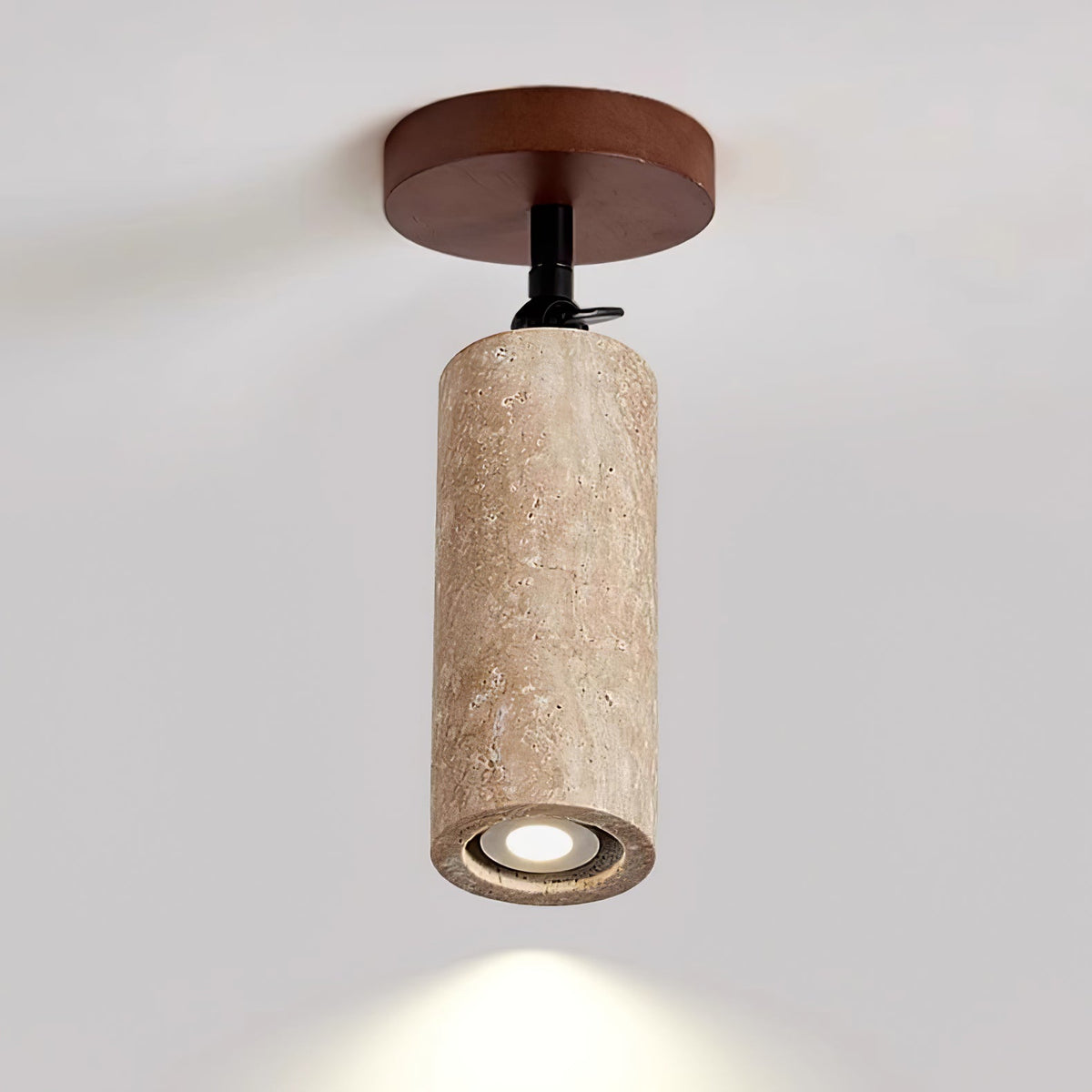 Cesilyra cylindryczna rura Travertine kinkiet