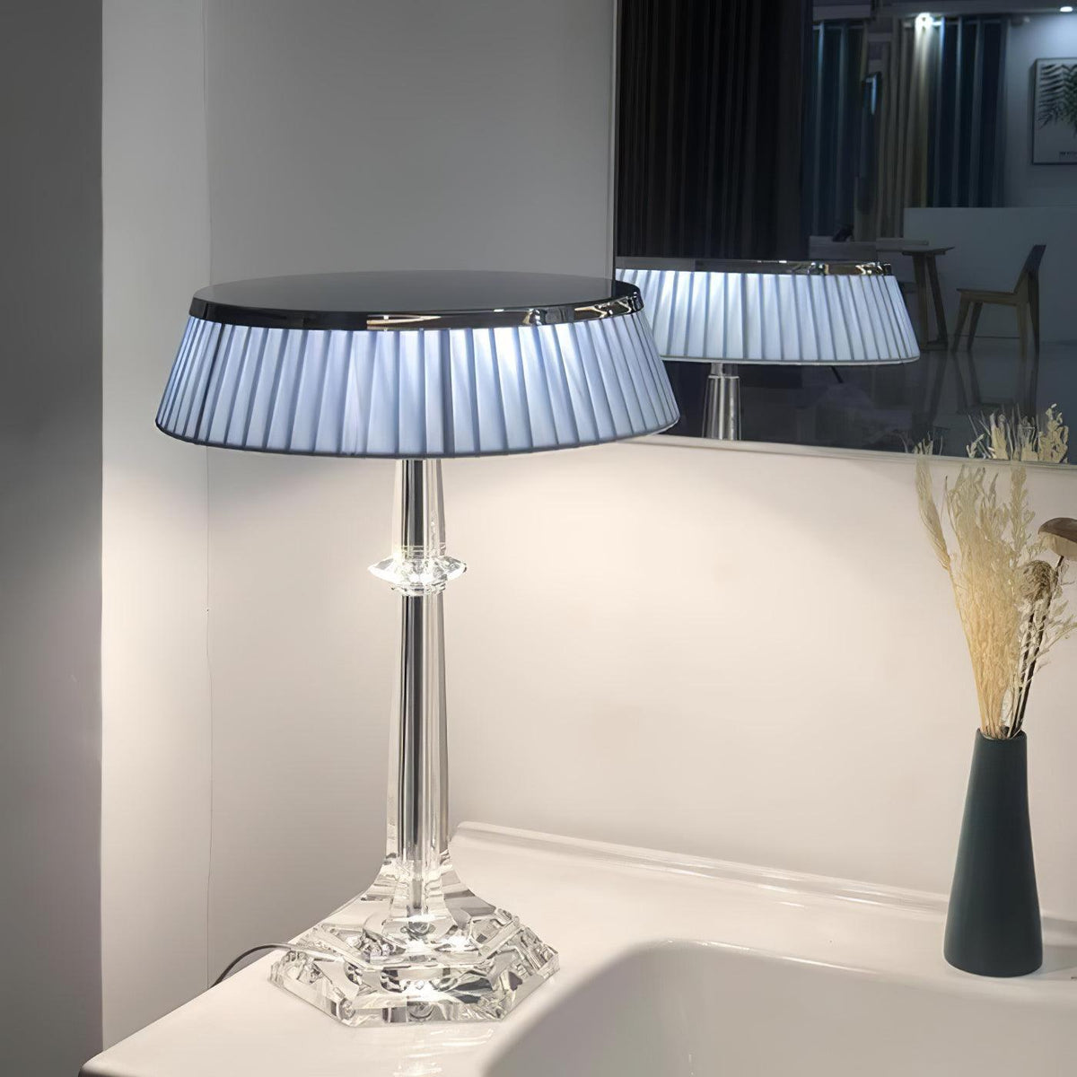 Haloza elegancka lampa stołowa z płótna