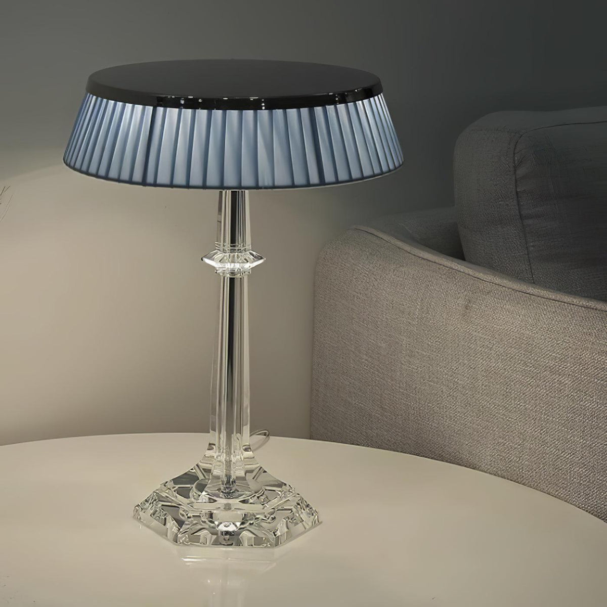 Haloza elegancka lampa stołowa z płótna