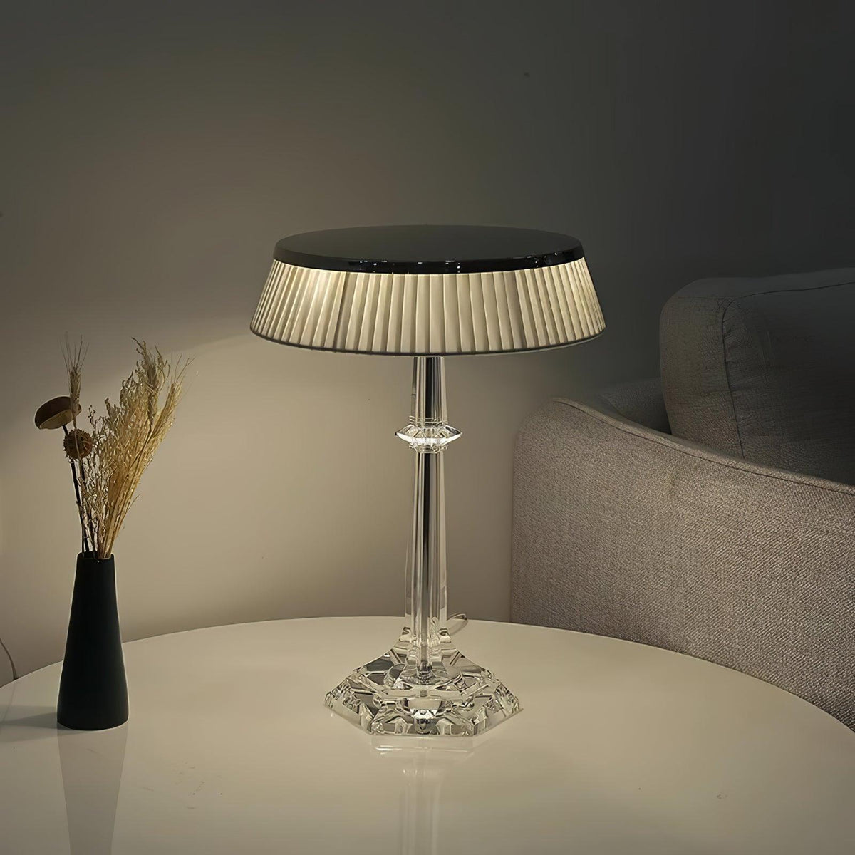 Haloza elegancka lampa stołowa z płótna