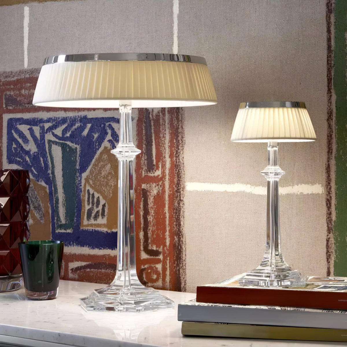 Haloza elegancka lampa stołowa z płótna
