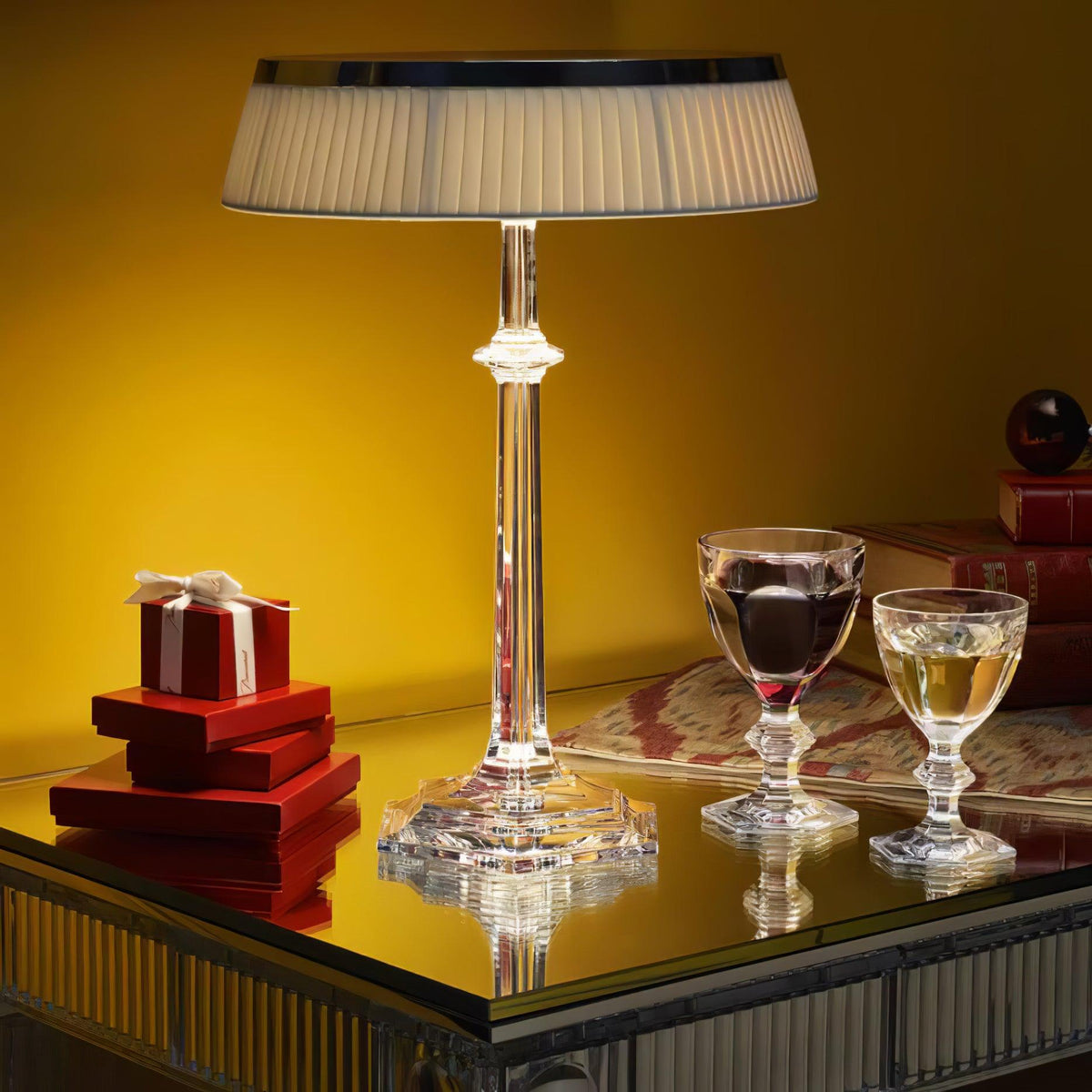 Haloza elegancka lampa stołowa z płótna
