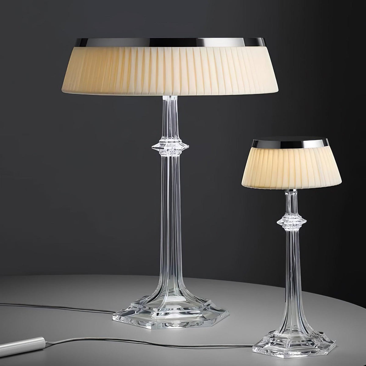 Haloza elegancka lampa stołowa z płótna