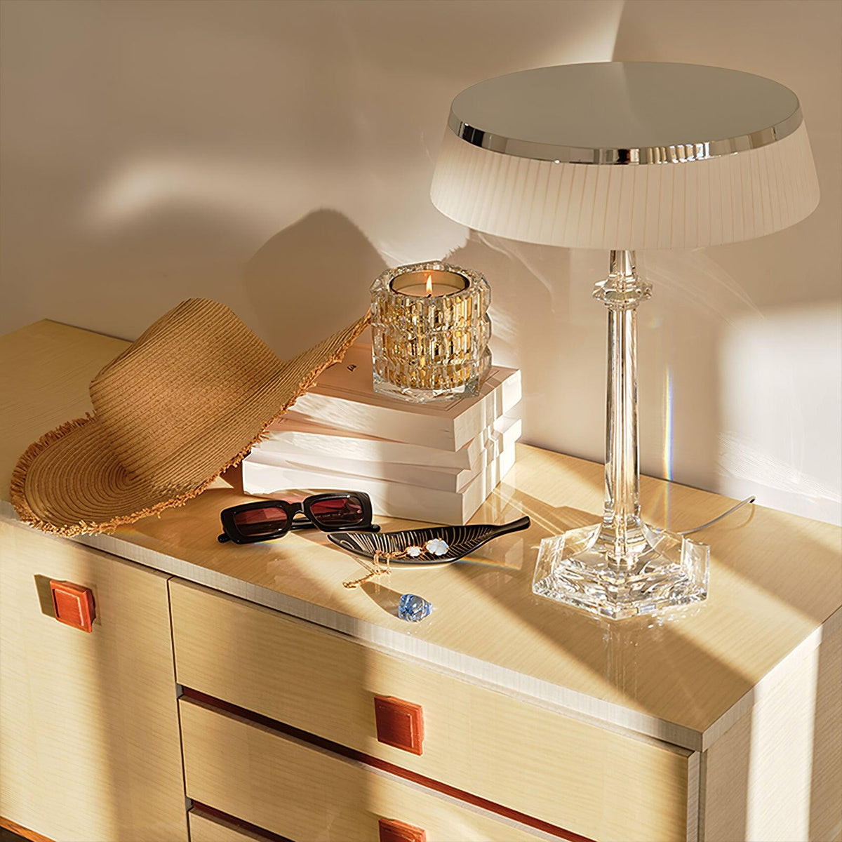 Haloza elegancka lampa stołowa z płótna