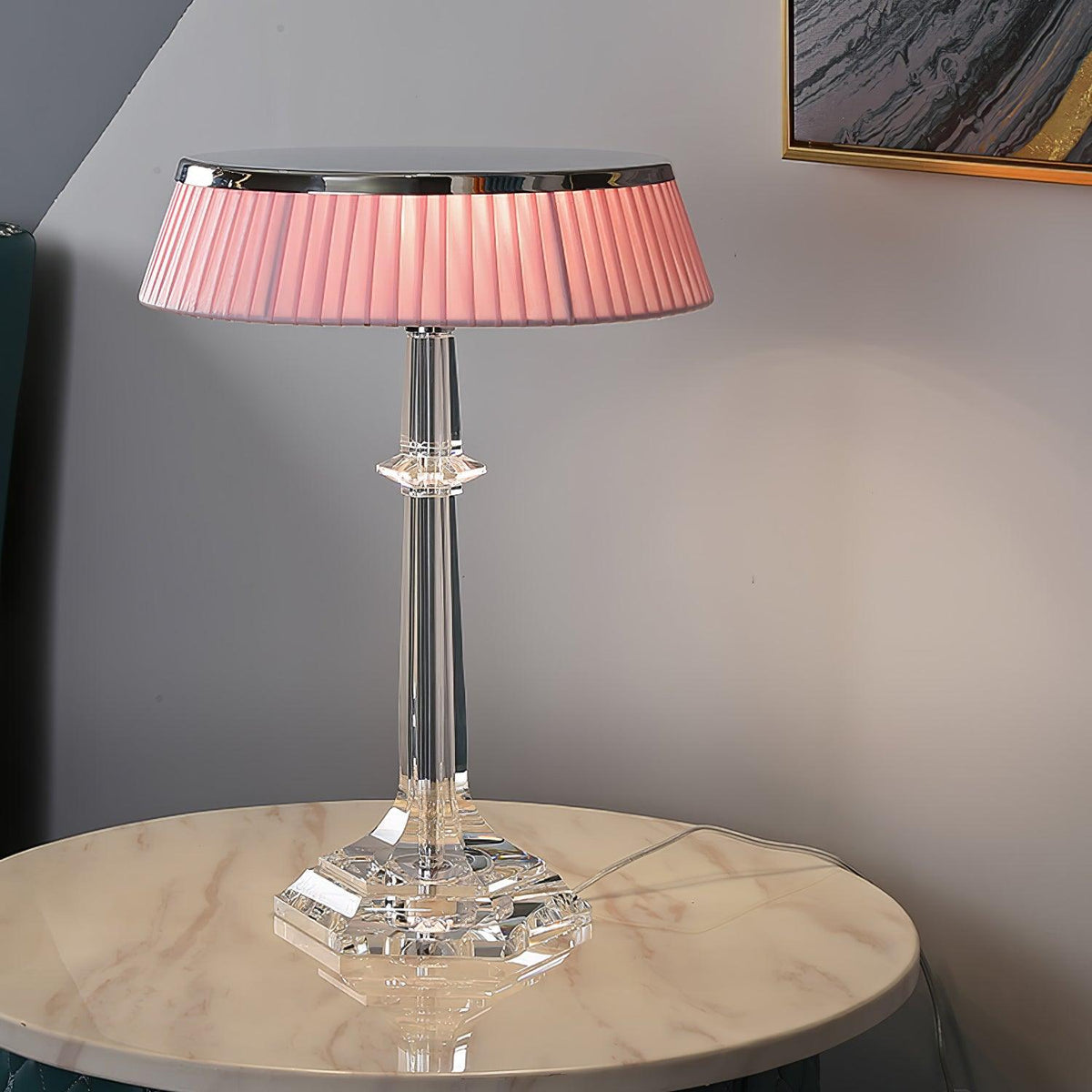 Haloza elegancka lampa stołowa z płótna