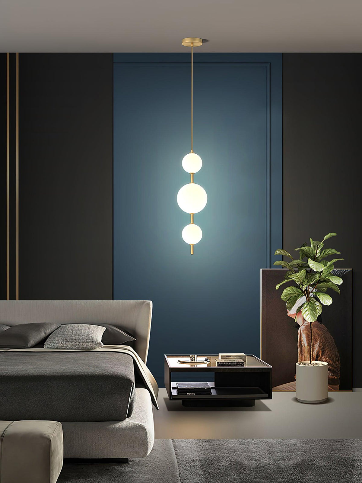 Velloran wisząca lampa z miedzi i plastiku